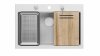 Quadron MARC 110 WORKSTATION GraniteQ zlewozmywak 1-komorowy 760*500*235 mm snow white + syfon push to open + dozownik stal szcz.+ wkładka ociekowa+ Qmata +deska/ elementy stalowe HQM7650U1BS